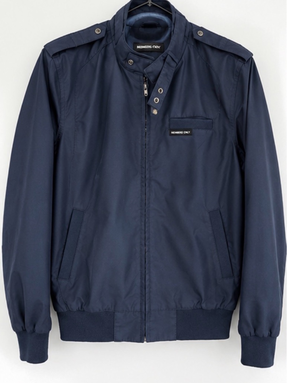 Iconic Members Only Navy Racer Lightweight Shirt Jacket SZ Large